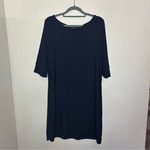 Audrey Whitmore Black Sutton Elbow Sleeve Shift Dress Size L
